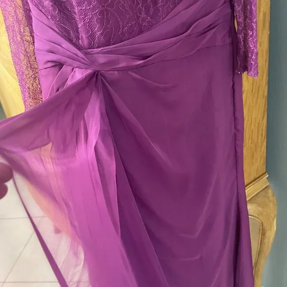 Stunning a-line Scoop 3/4 SleevesLace Floor-Length Chiffon Mother of Brfide